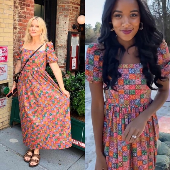 Coco Shop Short-Sleeve Maxi Dress in Navy Checkerboard - Picture 16 of 16